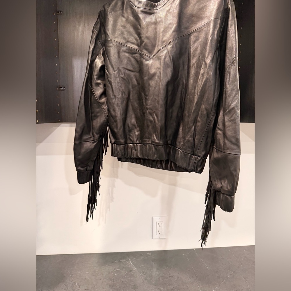 IRO Black Leather Women's blouse pre loved. - Picture 3 of 13